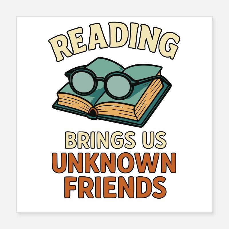 Reading Material Friendship Design Poster 16" x 16" (40x40 cm)