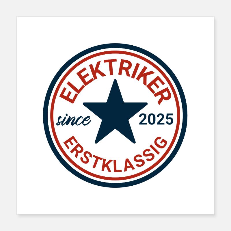 Logo rétro d'électricien Poster 40 x 40 cm