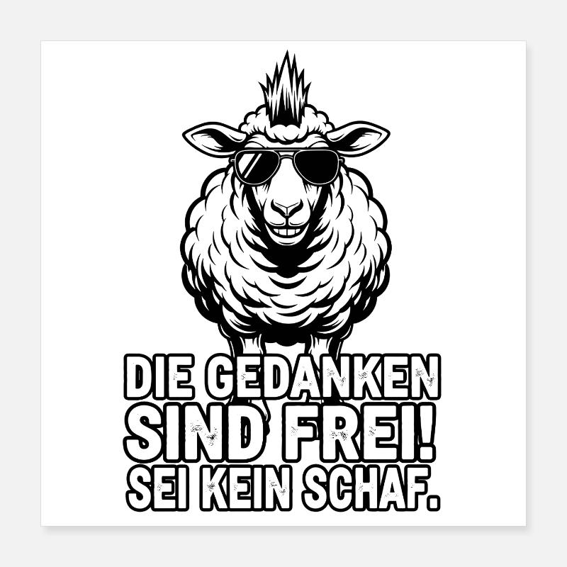 Cool Sheep - Liberté d'expression Poster 40 x 40 cm