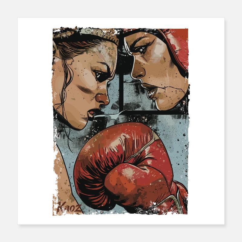 Intense Boxer Clash Artwork Poster 16" x 16" (40x40 cm)