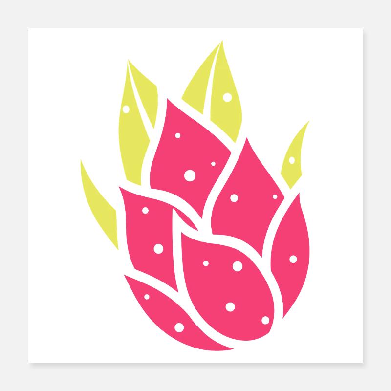 Illustration eines lebendigen Drachenfruchtfarns Poster 40x40 cm