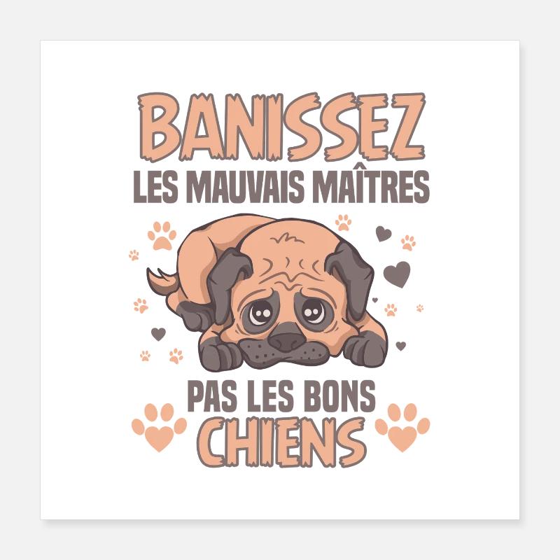 Elevage Canin Chiot Mignon Education Poster 40 x 40 cm