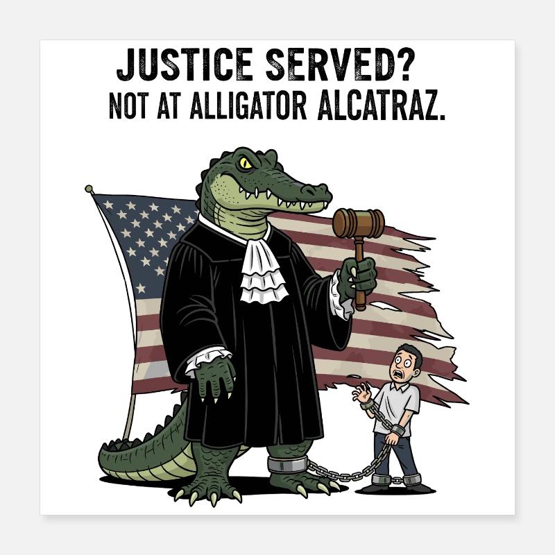 Alligator Alcatraz Richter Poster 40x40 cm
