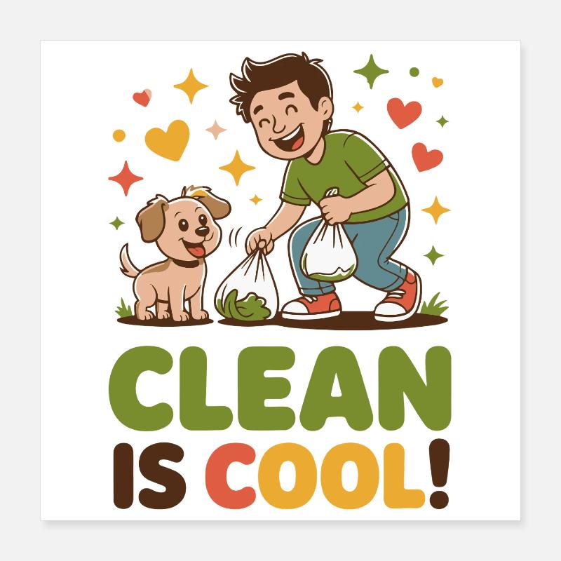 Bright Eco-Friendly Clean Up Design Poster 16" x 16" (40x40 cm)