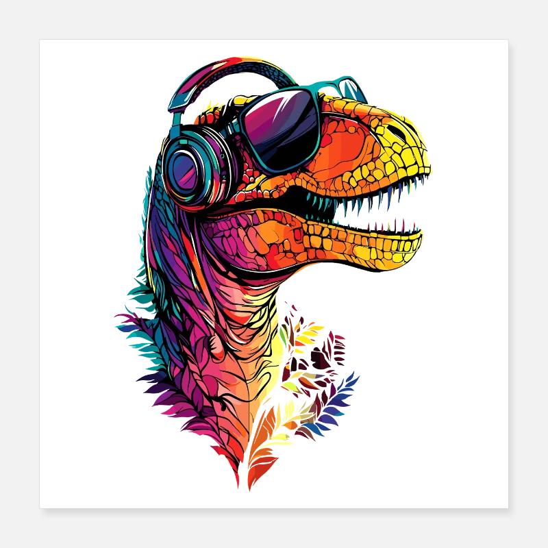 T-Rex Tyrannosaurus Rex Dino Daddy Dinosaur Poster 16" x 16" (40x40 cm)