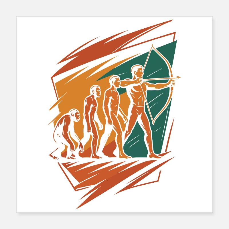 Entwicklung Des Bogenschießens Archer Bow Target Poster 40x40 cm