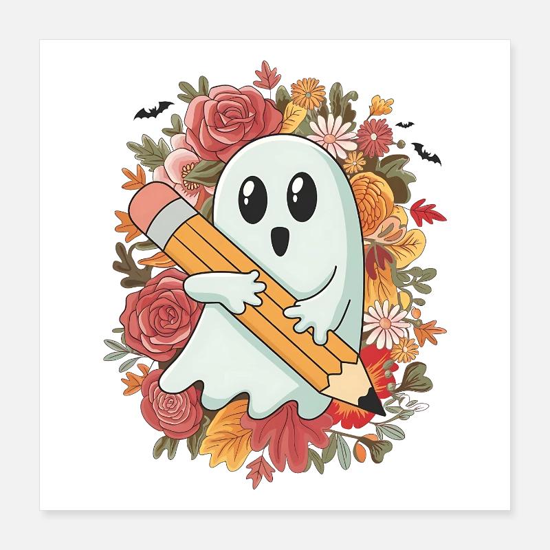 Geist Bleistift Halloween Poster 40x40 cm