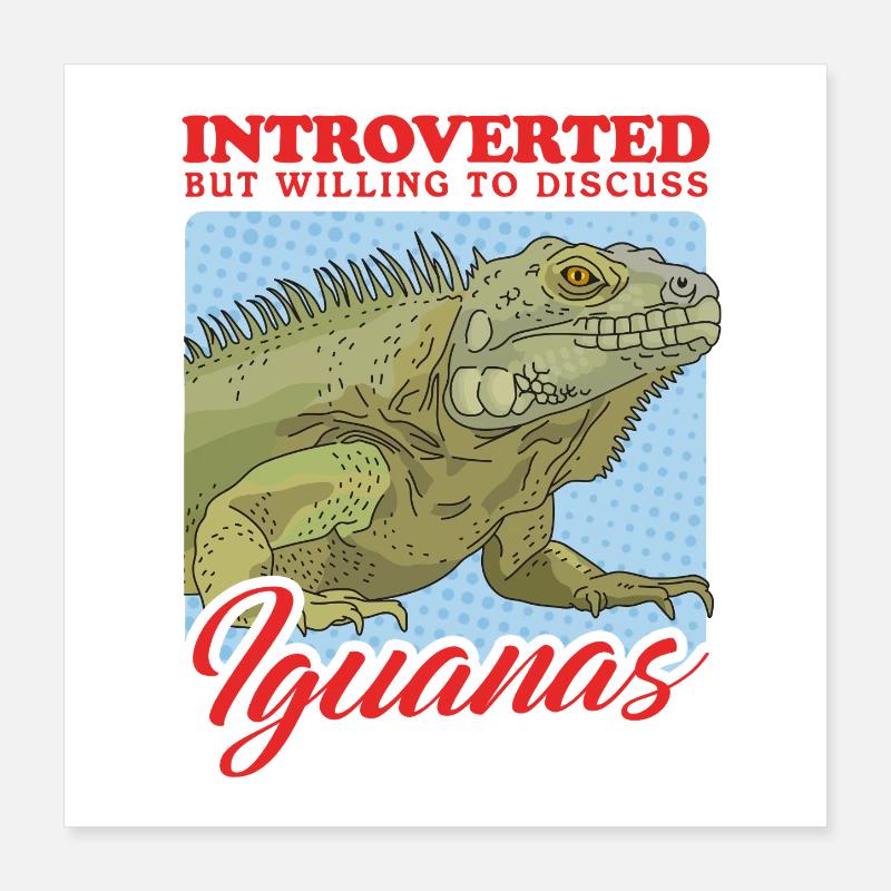 Iguana Reptile Lizard Iguanas Gift Poster 16" x 16" (40x40 cm)