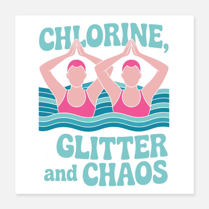 Synchronschwimmen Kunstschwimmen Wassersport Poster 40x40 cm