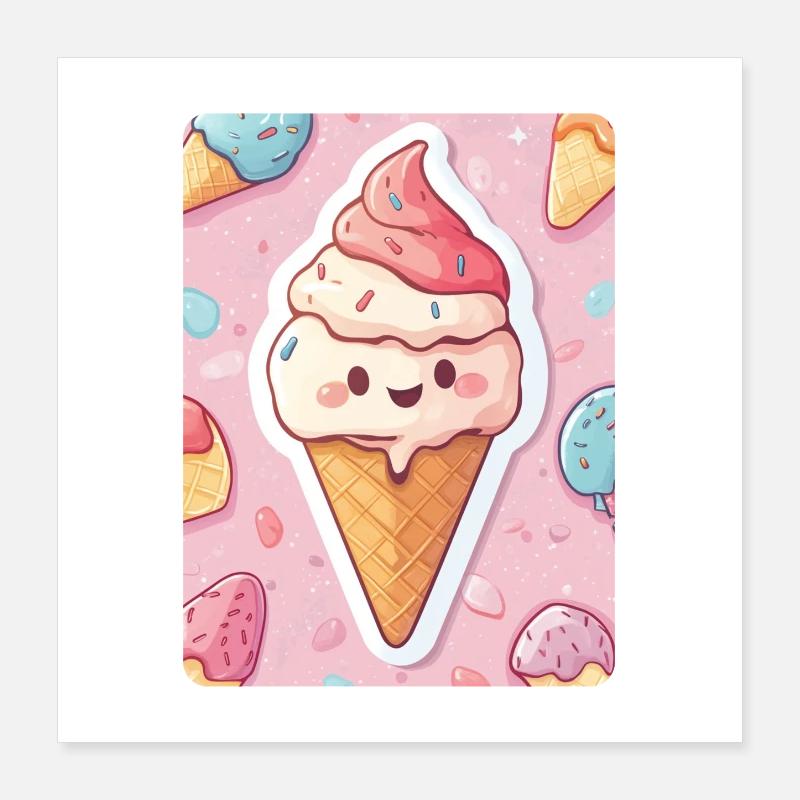 Eiscreme Poster 40x40 cm