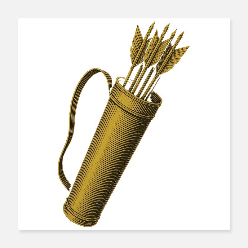 Bogenschießen Bogen Pfeil Köcher Bogenschütze Poster 40x40 cm