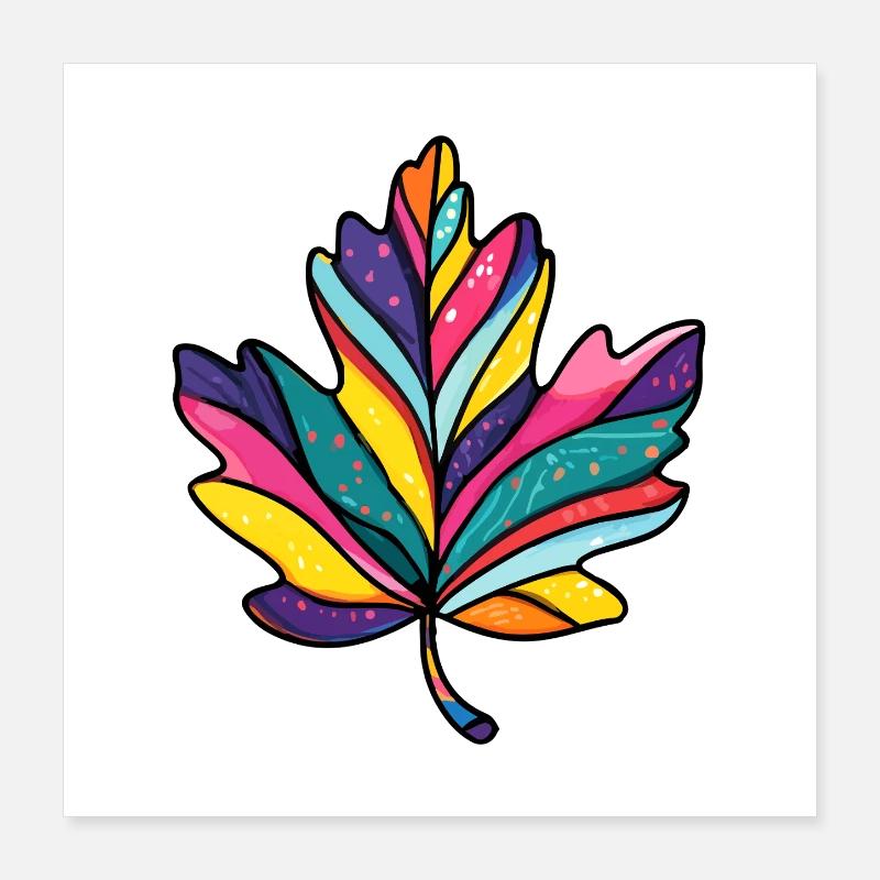 Maple Leaf Colorful Poster 16" x 16" (40x40 cm)