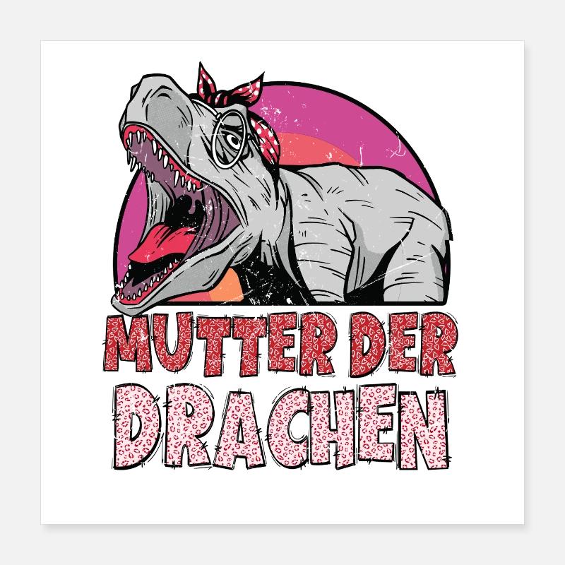 Fête des Mères MÈRE DES DRAGONS Drôle Poster 40 x 40 cm