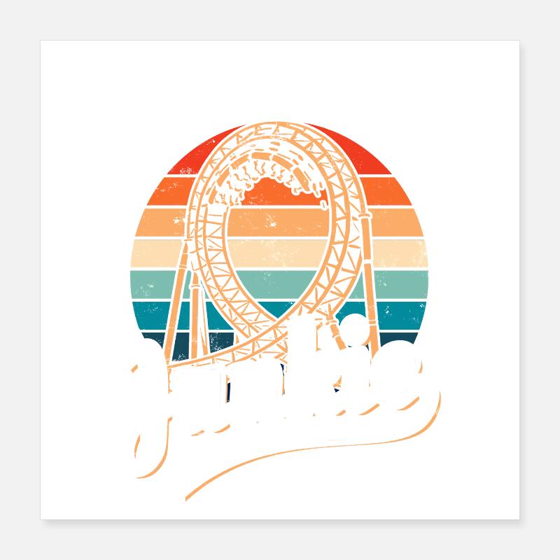 Achterbahn Junkie - Looping Poster 40x40 cm
