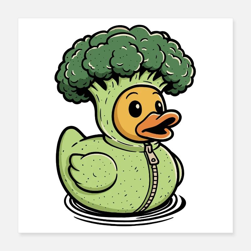 Broccoli duck rubber duck rubber duck rubber duck Poster 16" x 16" (40x40 cm)
