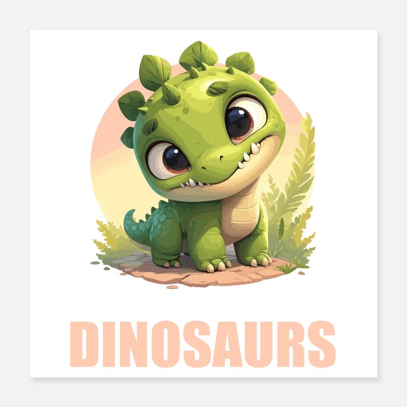 Dino Dinosaur Dinosaur Poster 16" x 16" (40x40 cm)