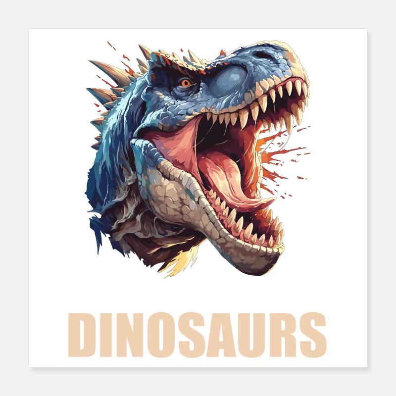 Dino Saurier Dinosaurier Poster 40x40 cm