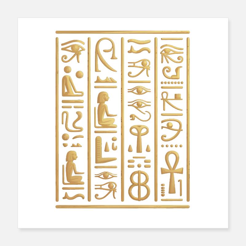 Egyptian hieroglyphs Egypt pyramid Poster 16" x 16" (40x40 cm)