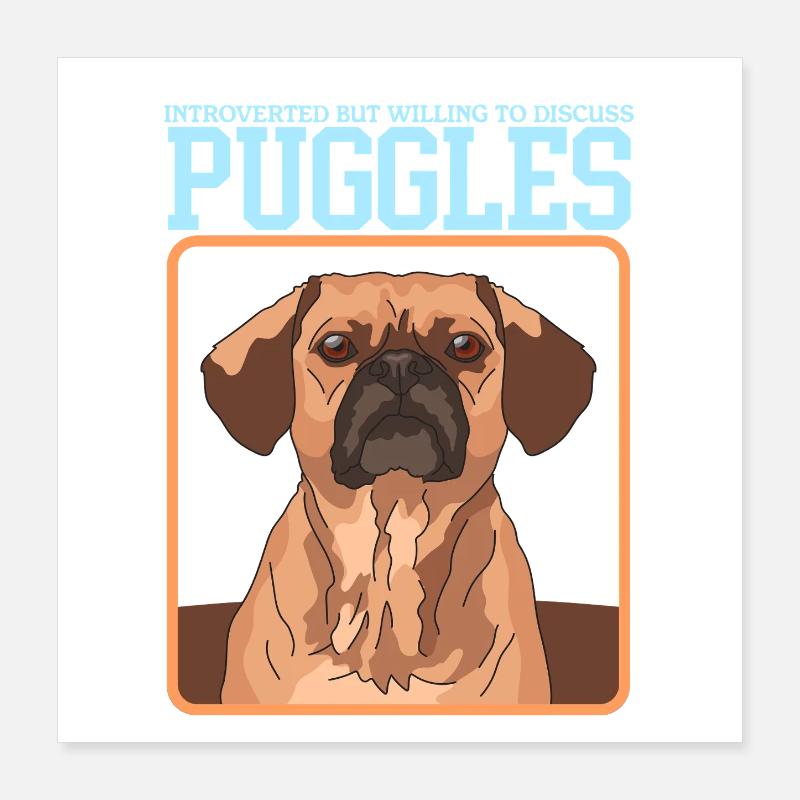 Puggle Hunde Hundebesitzer Hundehalter Geschenk Poster 40x40 cm