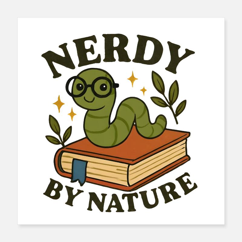 Funny bookworm Poster 16" x 16" (40x40 cm)