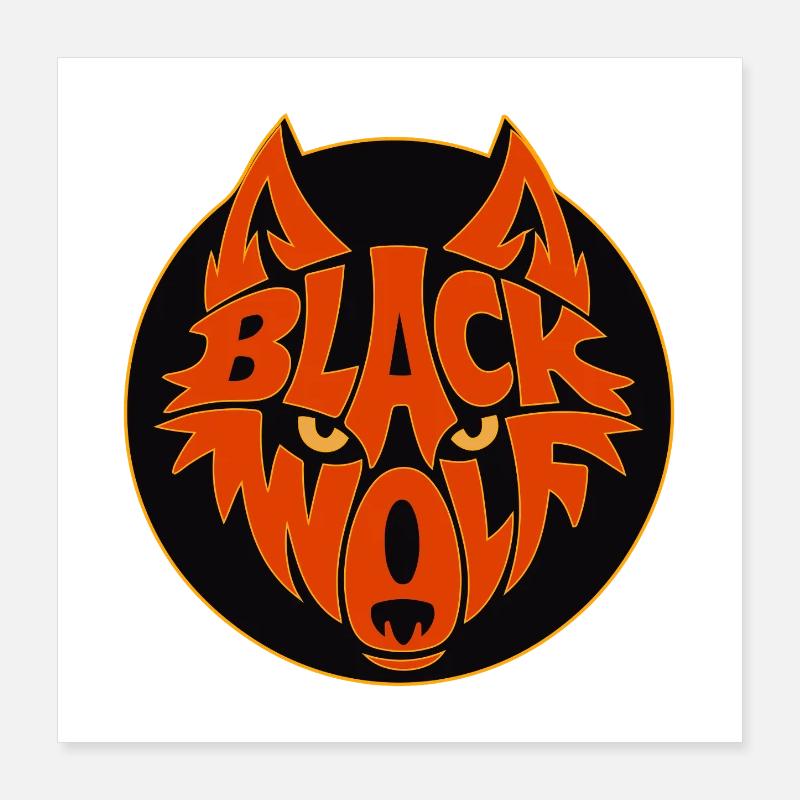 Black Wolf Retro Graphic Poster 16" x 16" (40x40 cm)