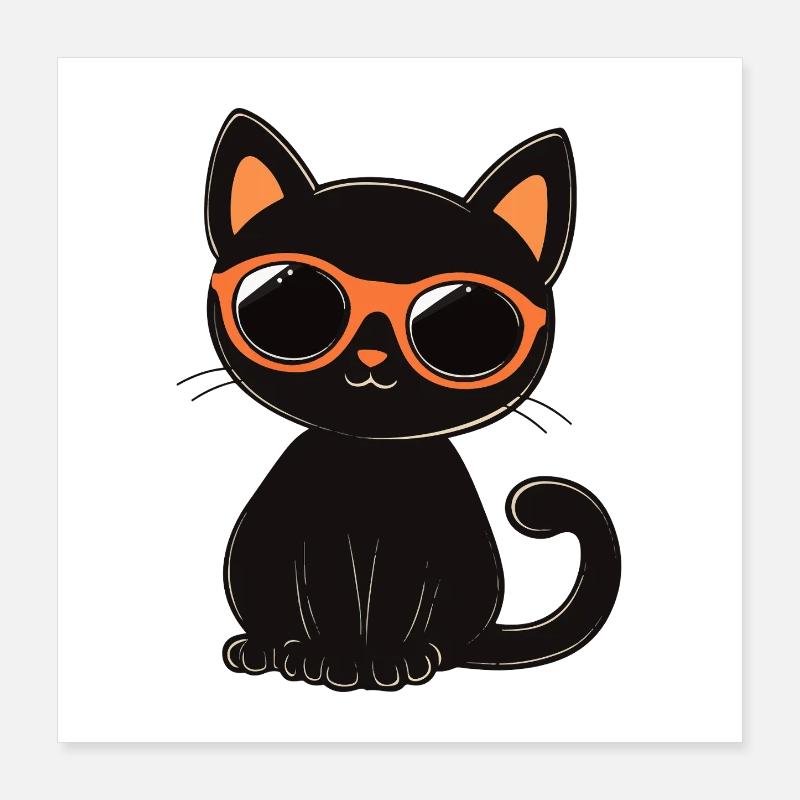 Chat avec des lunettes de soleil Poster 40 x 40 cm