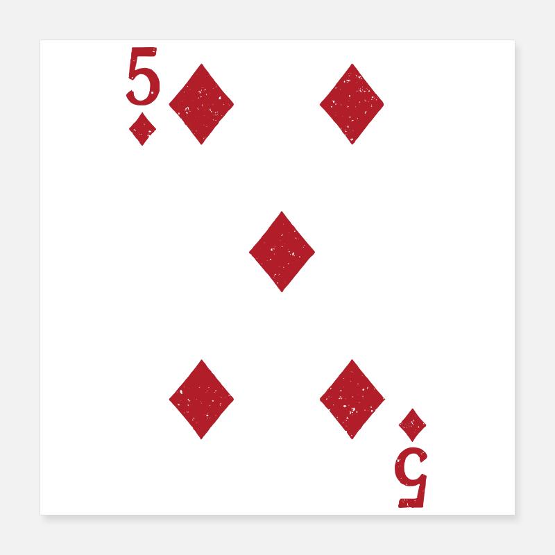 5 Diamonds Card Poster 16" x 16" (40x40 cm)