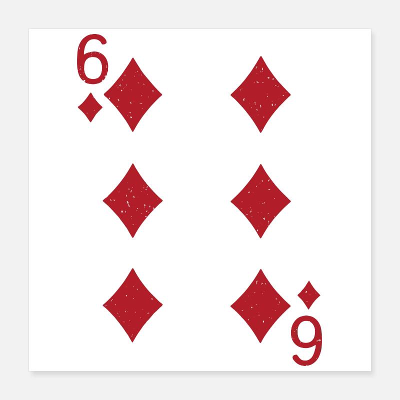 Carte Six Diamants Poster 40 x 40 cm
