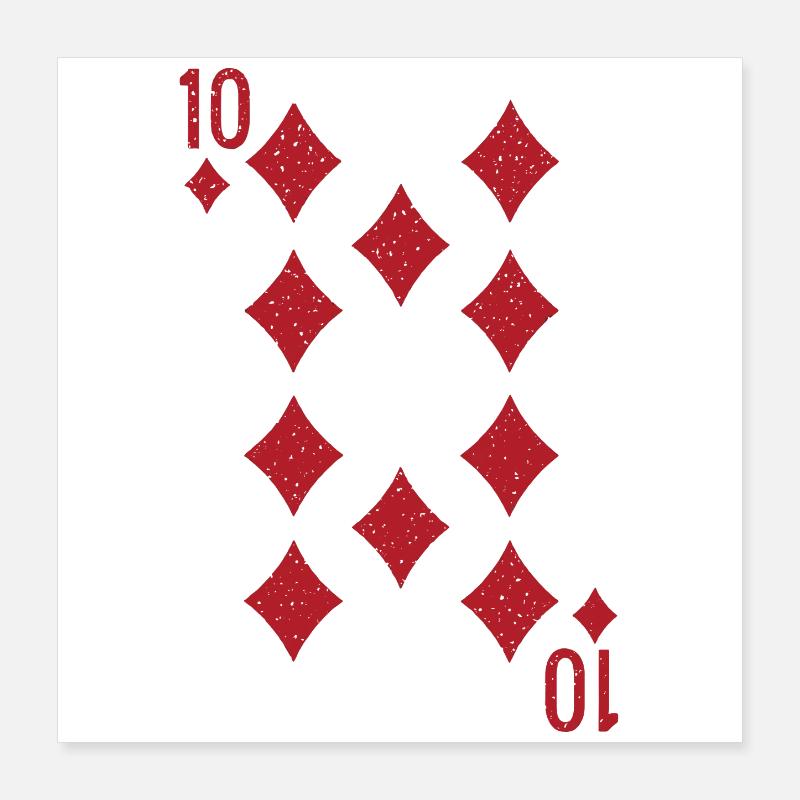 Ten Diamonds Rummy Double Head Poster 16" x 16" (40x40 cm)