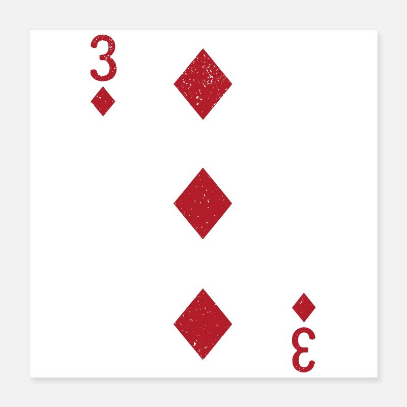 Three Diamonds Card Doppelkopf Romme Poster 16" x 16" (40x40 cm)