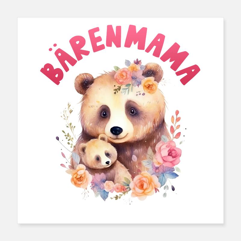 Future maman BEAR MAMA Drôle Poster 40 x 40 cm