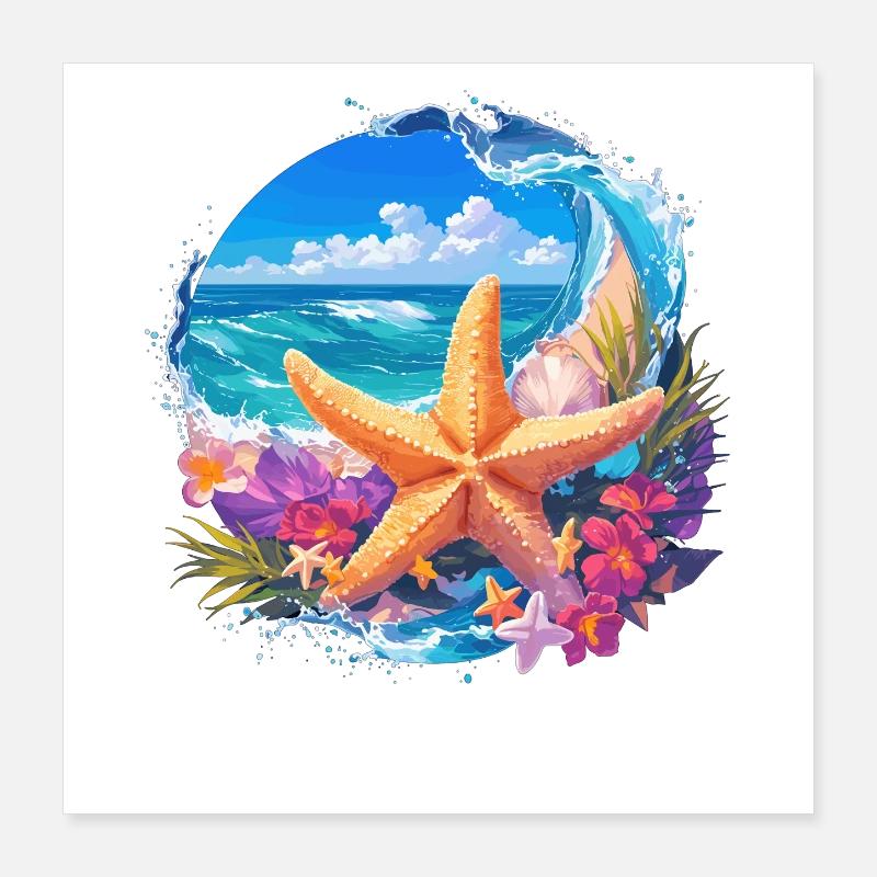 Étoile de mer Étoile de mer Poster 40 x 40 cm