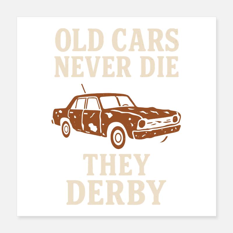 Démolition Derby Fan Pit Crew Crash Driver Fair Poster 40 x 40 cm