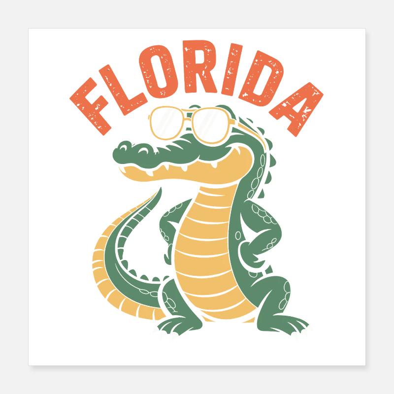 Florida Alligator Poster 16" x 16" (40x40 cm)