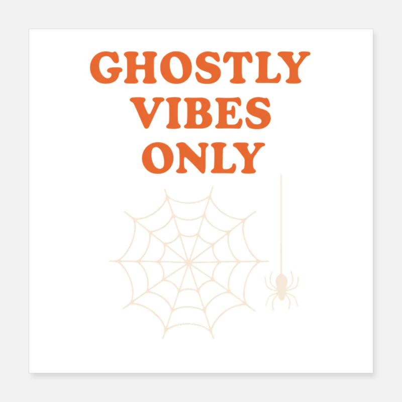 Spooky spiders and ghost motifs Poster 16" x 16" (40x40 cm)