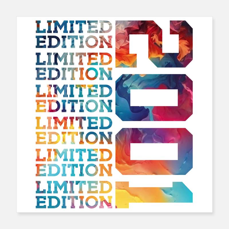 ÉDITION LIMITÉE 2001 25 ANS 25E ANNIVERSAIRE Poster 40 x 40 cm