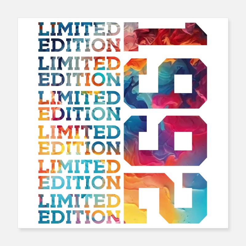 ÉDITION LIMITÉE 1992 34 ANS 34E ANNIVERSAIRE Poster 40 x 40 cm