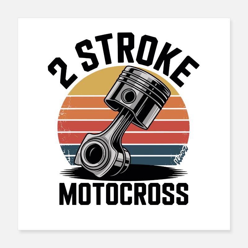 Conception de piston de motocross vintage Poster 40 x 40 cm