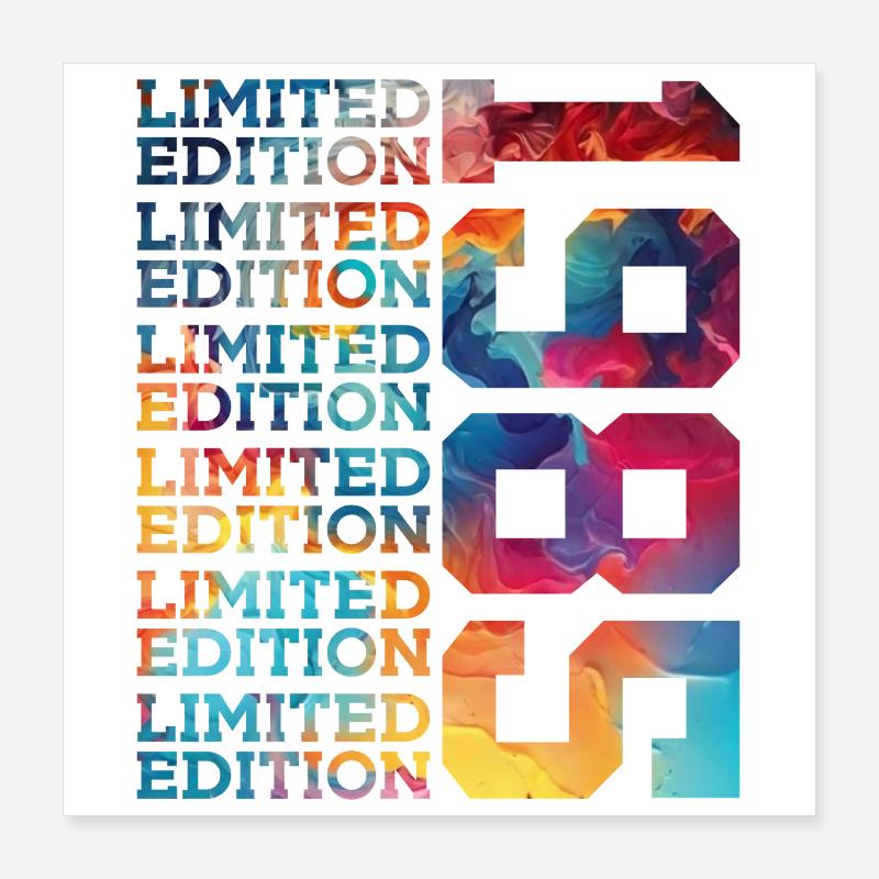 ÉDITION LIMITÉE 1985 41 ANS 41E ANNIVERSAIRE Poster 40 x 40 cm