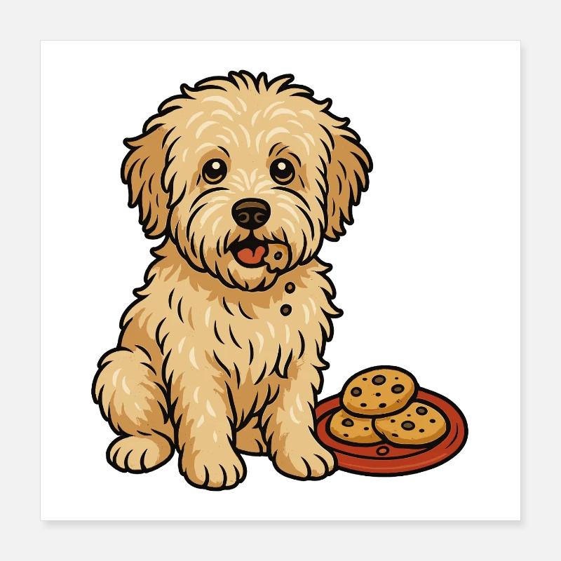 Biscuits Maltipoo – Motif doux de Noël Poster 40 x 40 cm