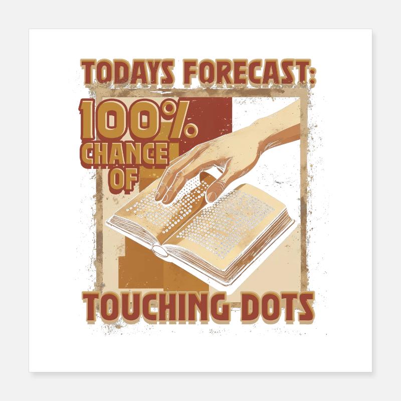 Braille Lehrer Blindenschrift Touching Dots Poster 40x40 cm