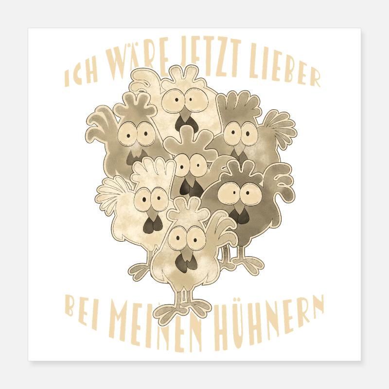 Dicton de poulets Poster 40 x 40 cm
