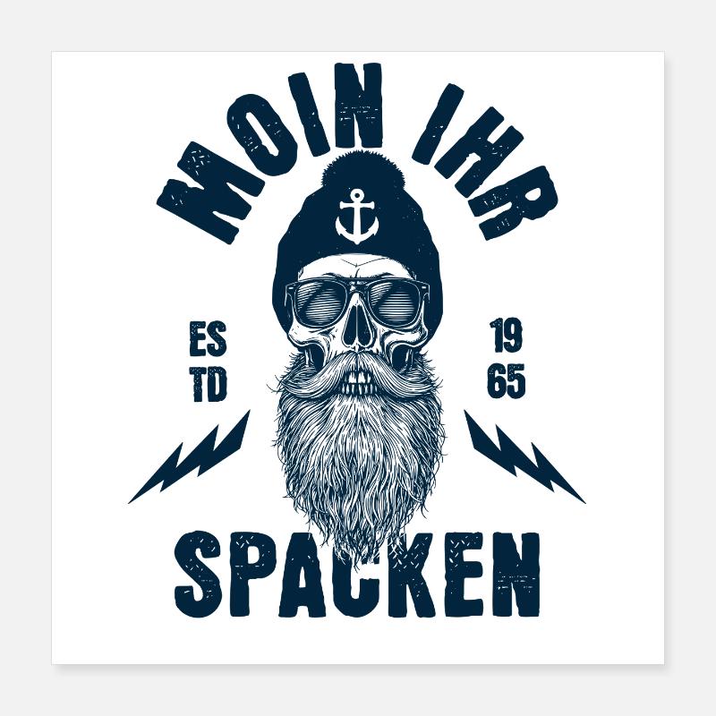 Moin son crâne Spacken Poster 40 x 40 cm