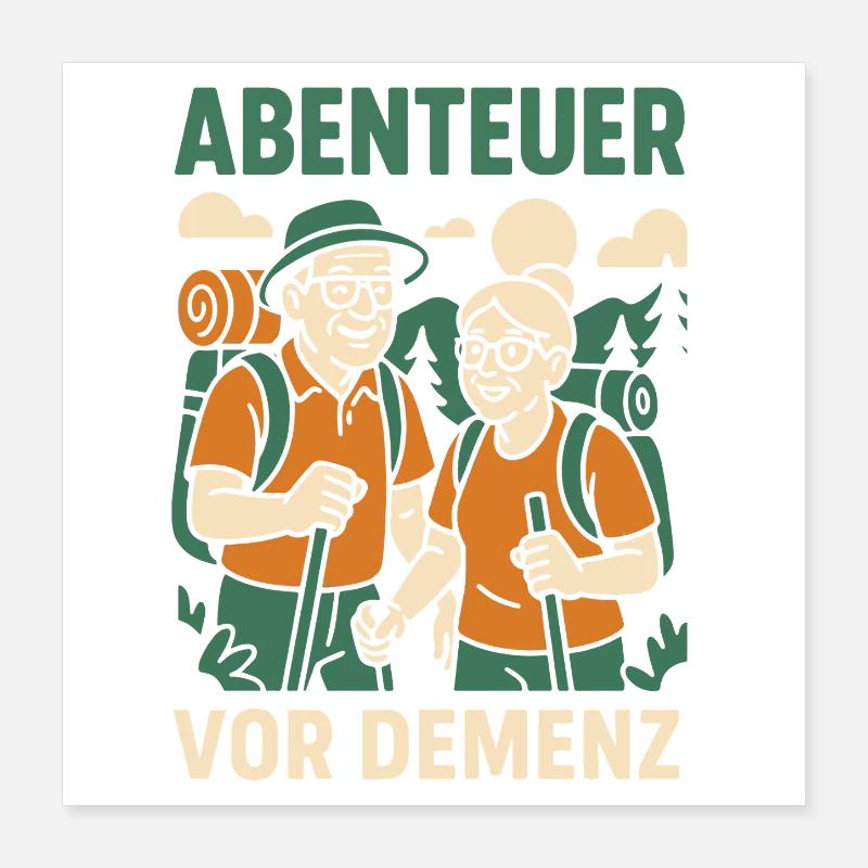 Aventure Avant Démence Camping Camper Rétro Design Poster 40 x 40 cm