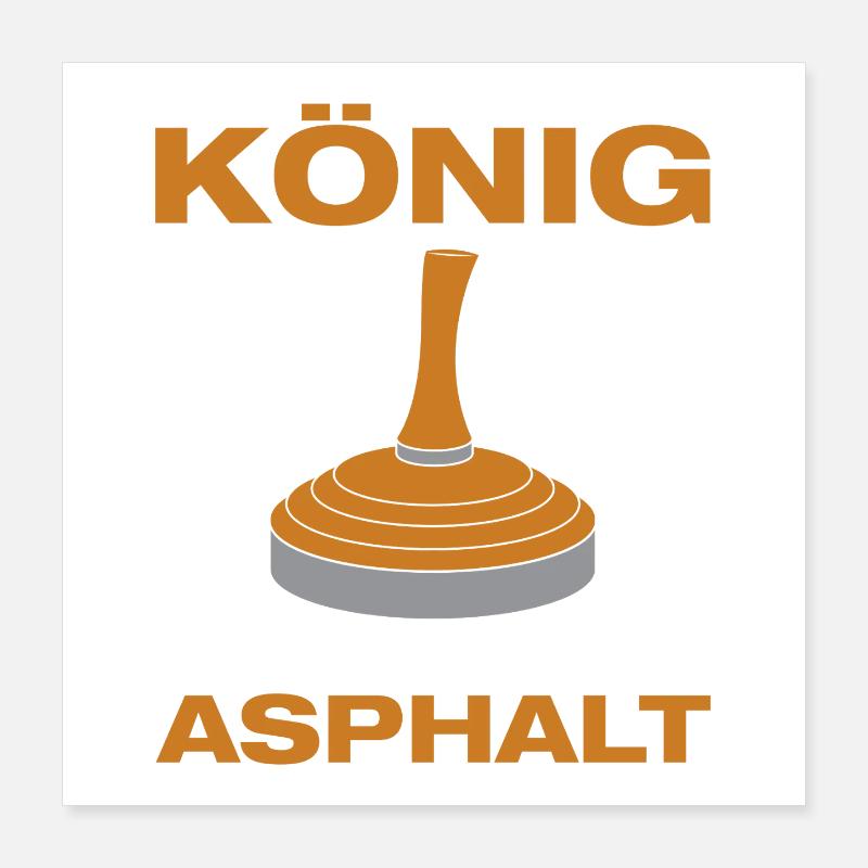 Roi du curling sur asphalte Poster 40 x 40 cm