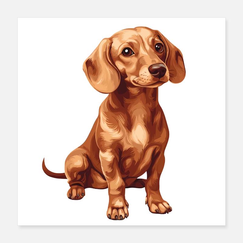 Conception de teckel de haute qualité pour les amoureux des animaux Poster 40 x 40 cm