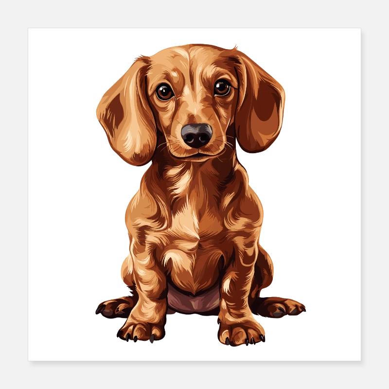 Teckel mignon avec du charme Poster 40 x 40 cm