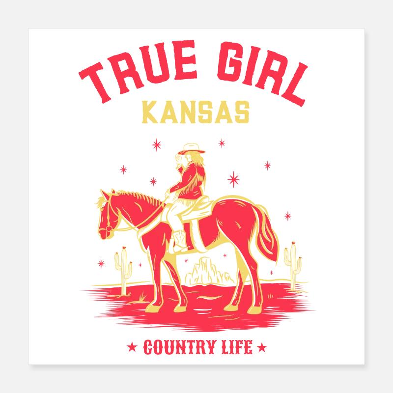 ECHTES KANSAS-MÄDCHEN Poster 40x40 cm