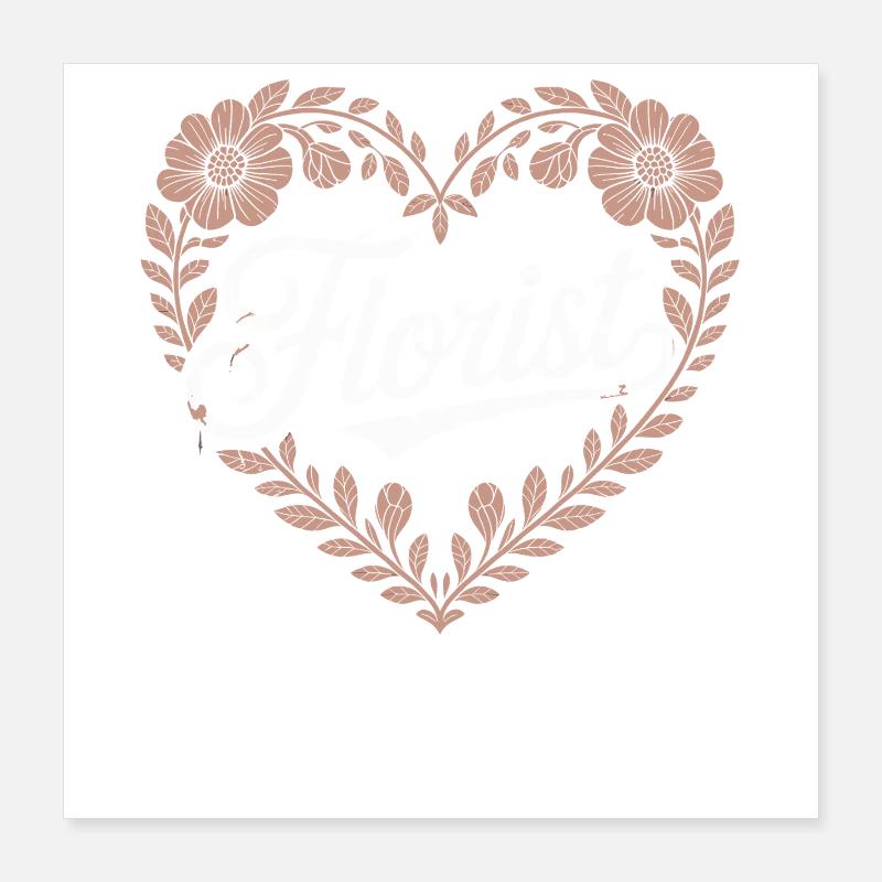Fleuriste Coeur Design Poster 40 x 40 cm