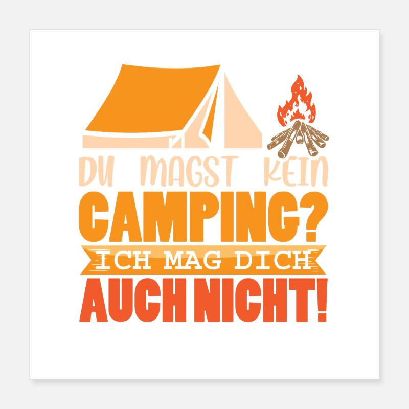 Camper Camping Caravane Dicton Poster 40 x 40 cm